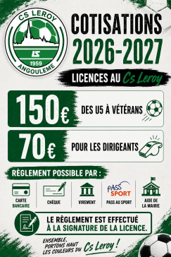 Cotisations 2026-2027